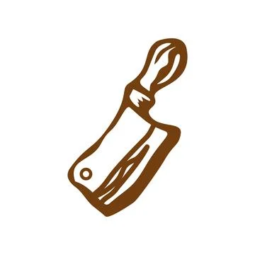 Meat knife icon logo design template Stock Illustration
