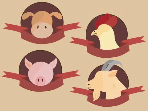 Meat label vector illustration Illustrazione stock