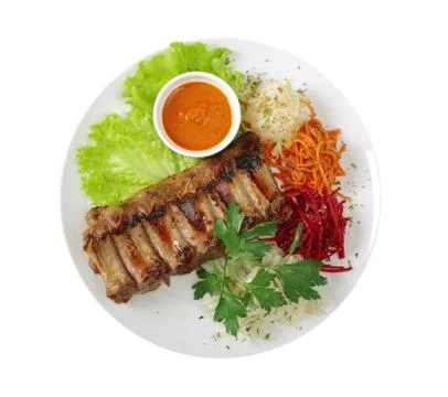 Meat lamb on rib Stock Photos