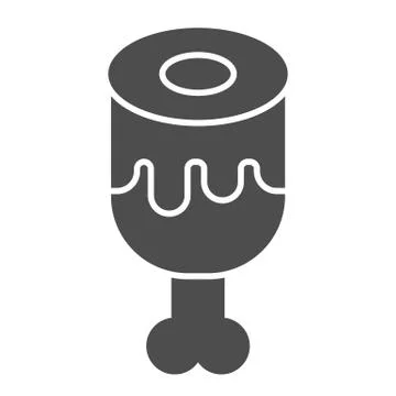 Meat leg solid icon. Chicken leg vector illustration isolated on white. Poultry Stockillustratie