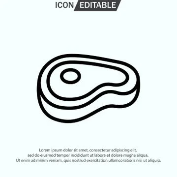 Meat line icon, outline vector logo illustration Stock Illustration