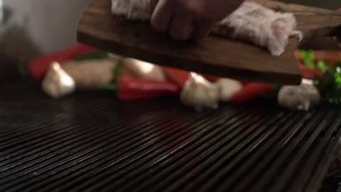 Meat Loaf on the Grill HD Stock Footage 88598220