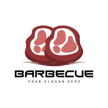 Meat Logo, Smoked Beef Vector, BBQ Grill Baberque Logo Design And Butcher C.. Stock Illustration