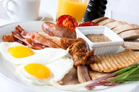 Meat lover's breakfast Stock Photos