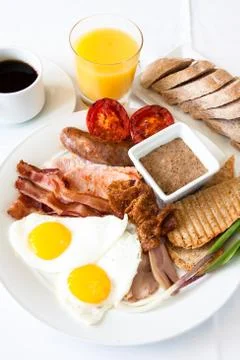 Meat lover's breakfast Stock-Fotos