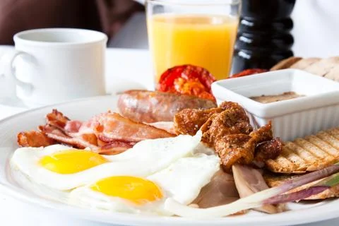 Meat lover's breakfast Stock Photos