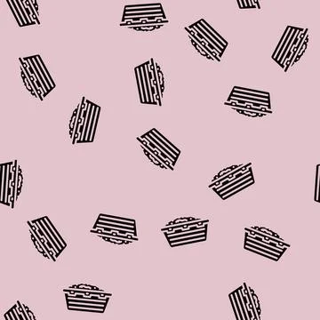 Meat lug glyph vector seamless pattern Stock Illustration