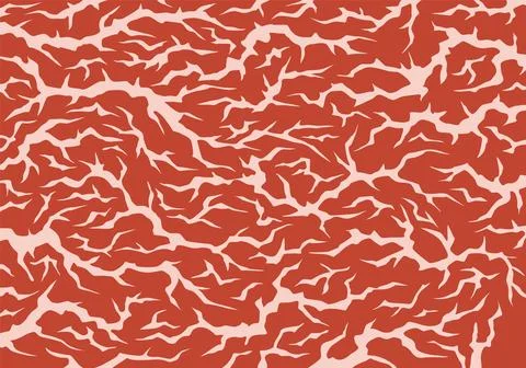 Meat marbled texture. Raw red fresh meat slice for cooking, aged steak pattern Stock Illustration