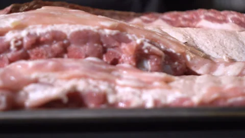 Meat marinating for barbecue 4 Stock Footage 108452942