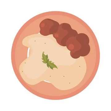 Meat with mashed potatoes Stock Illustration