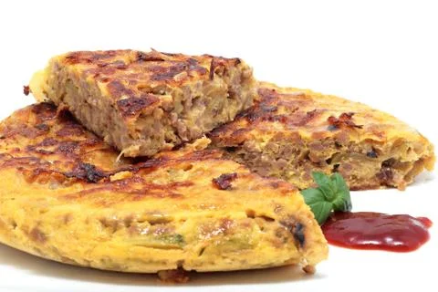 Meat omelet Stock Photos