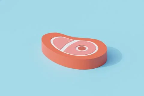 Meat or beef single isolated object. 3d render illustration イラスト素材