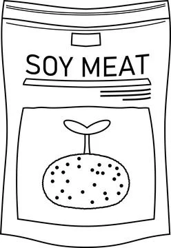 Meat outline for vegans using soybeans etc Stock Illustration