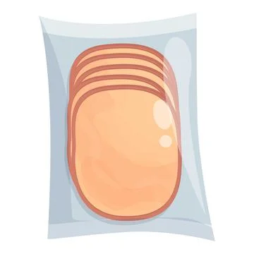 Meat pack icon cartoon vector. Plastic pack Stock Illustration