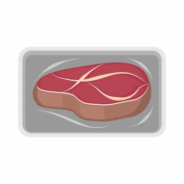 Meat packaging. fresh steak.Vector illustration of beef Stock Illustration
