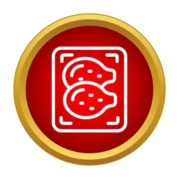 Meat packaging icon showing two chicken legs Stock Illustration