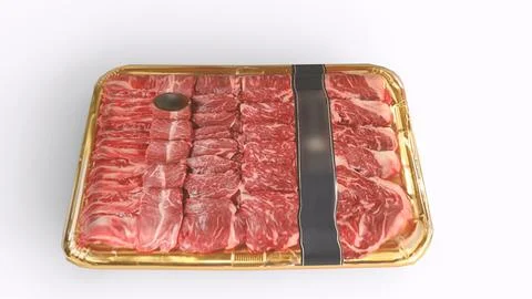 Meat packet with white background Stock Illustration