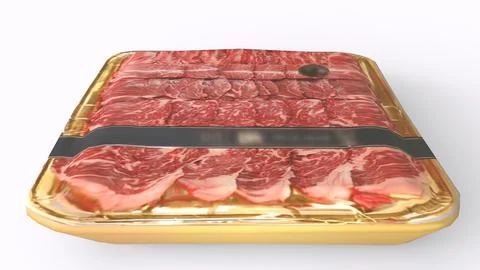 Meat packet with white background Stock Illustration