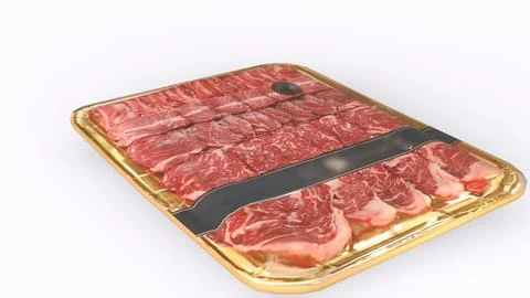 Meat packet with white background Illustrazione stock