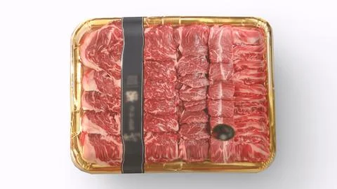 Meat packet with white background Stock Illustration