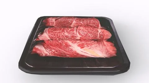 Meat packet with white background Stock Illustration