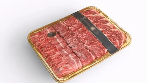 Meat packet with white background Illustrazione stock