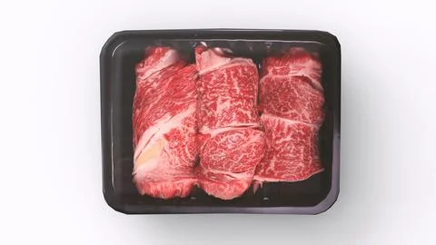 Meat packet with white background Illustrazione stock