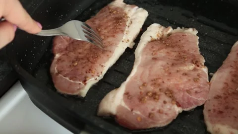 MEAT IN THE PAN 2 Stock Footage 155653470