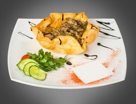 Meat in pancake Stock Photos