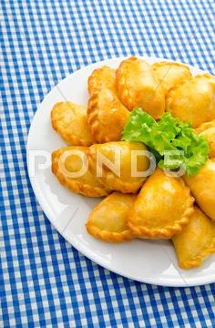 Meat patties in the plate Stock Photos