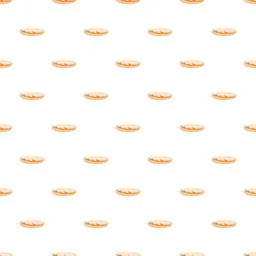 Meat patties seamless pattern on white background Stock Illustration