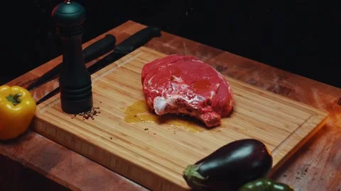 Meat with pepper added Stock Footage 152145670