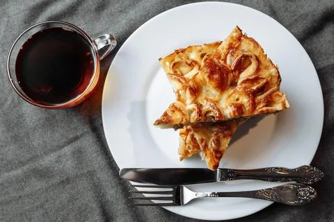 Meat pie with cheese Stock Photos