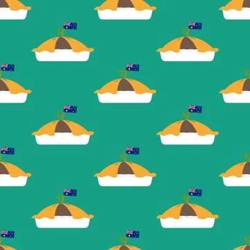 Meat pie seamless pattern Stock Illustration