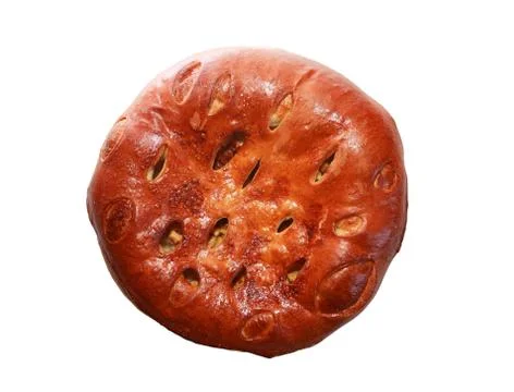 Meat Pie On White Stock Photos