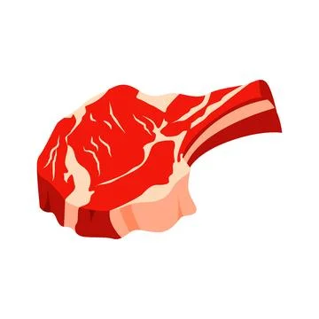 The meat is a piece on the bone. vector isolated on a white background Stock Illustration