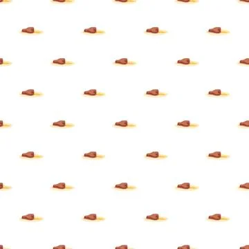 Meat pieces seamless pattern on white background Stock Illustration