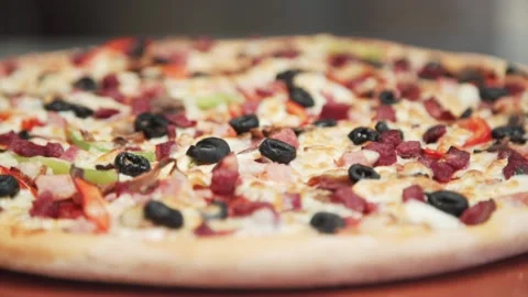 Meat pizza. Stock Footage 132617972