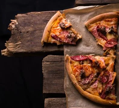 Meat pizza Stock Photos