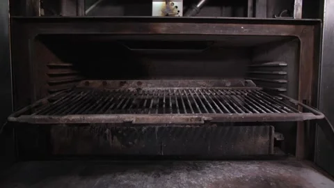 Meat is placed on the grill oven Stock Footage 159242804