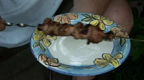 Meat on the plate 001 Stock-Footage 855101