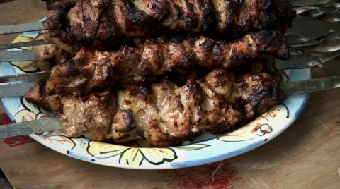 Meat on the plate 003 스톡 동영상 855008