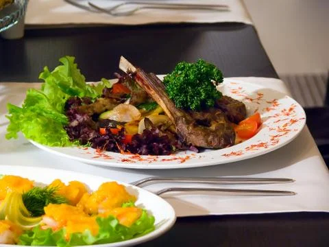 Meat on a plate Stock Photos