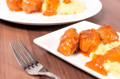 Meat on the plate Stock Photos