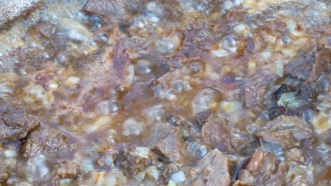 Meat for plov is cooked clouseup Stock Footage 94082088