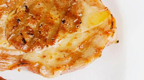 Meat portion: barbecued ribs served with rice Vídeos de archivo 37279181