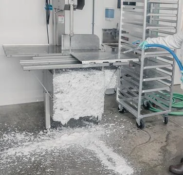 Meat Processing center cleaning Stock Photos