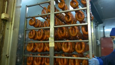 Meat processing plant Stock Footage 128324075