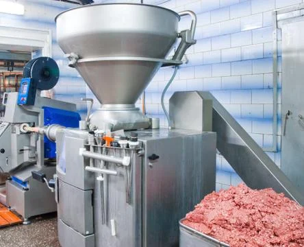 Meat processing plant, meat packaging Stock Photos