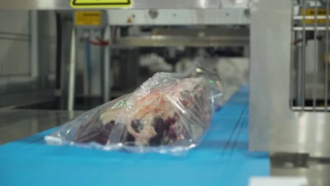 Meat production, the process of packagin... | Stock Video | Pond5